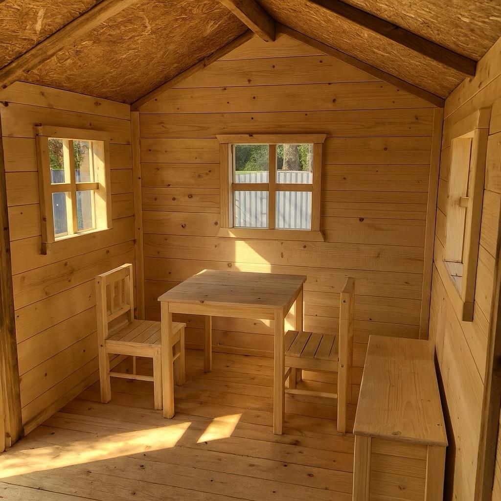 Wooden Playhouse for Kids, Outdoor Wooden House, Backyard Garden Playhouse