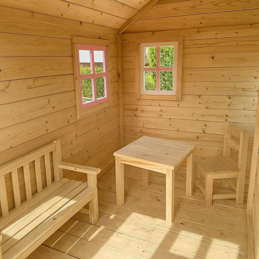 Wooden Playhouse with Slide and Swings, Outdoor Kids Playground, Pine Treehouse for Backyard Fun