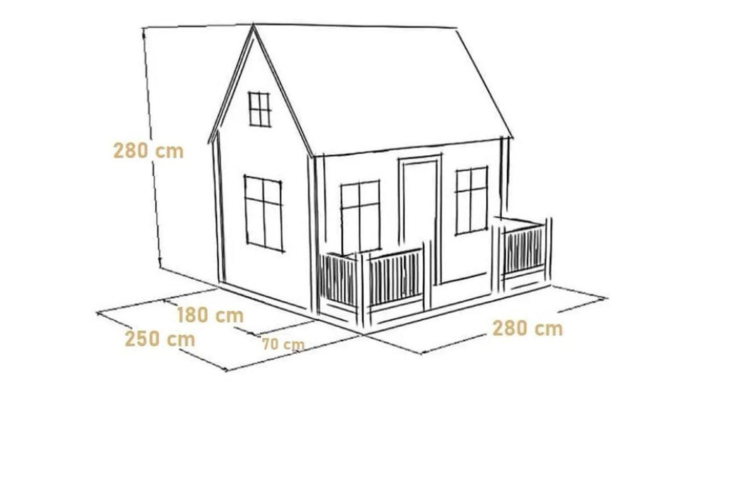 Wooden Two-Level Playhouse for Kids, Outdoor Wooden House with Porch and Loft
