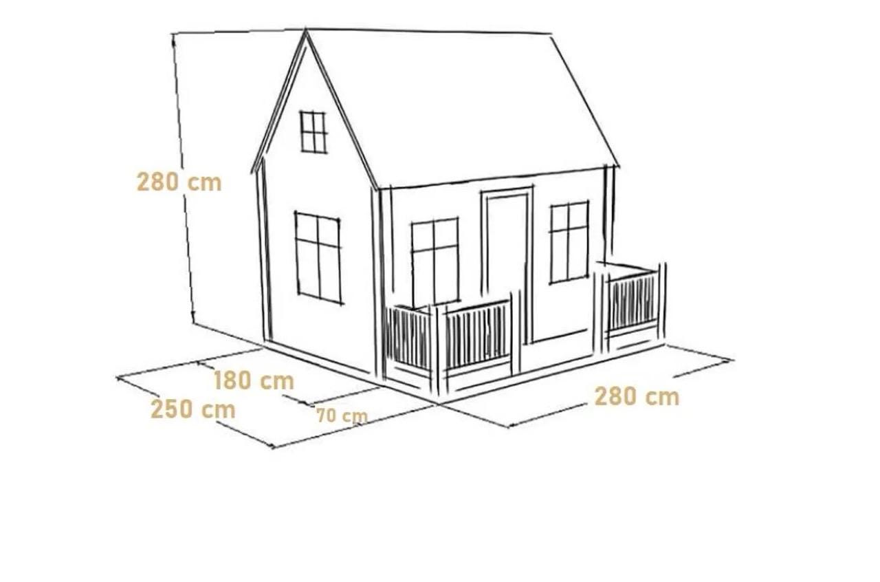Wooden Two-Level Playhouse for Kids, Outdoor Wooden House with Porch and Loft