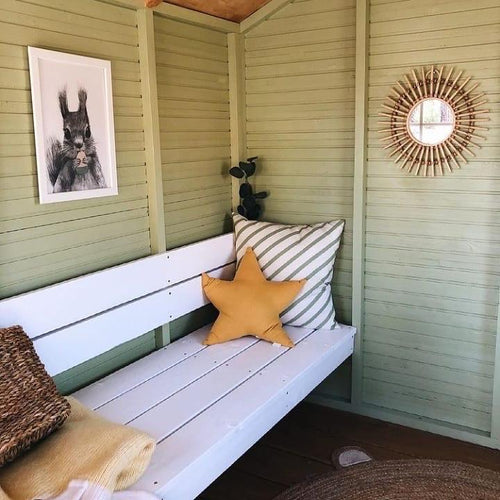 Wooden Two-Level Playhouse for Kids, Outdoor Wooden House with Porch and Loft