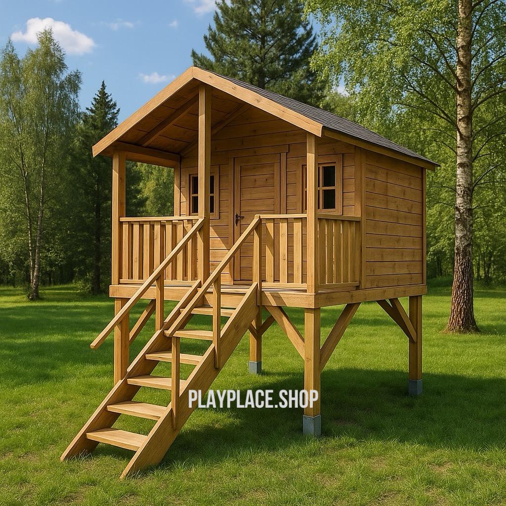 Wooden Playhouse for Kids, Outdoor Wooden House, Backyard Garden Playhouse